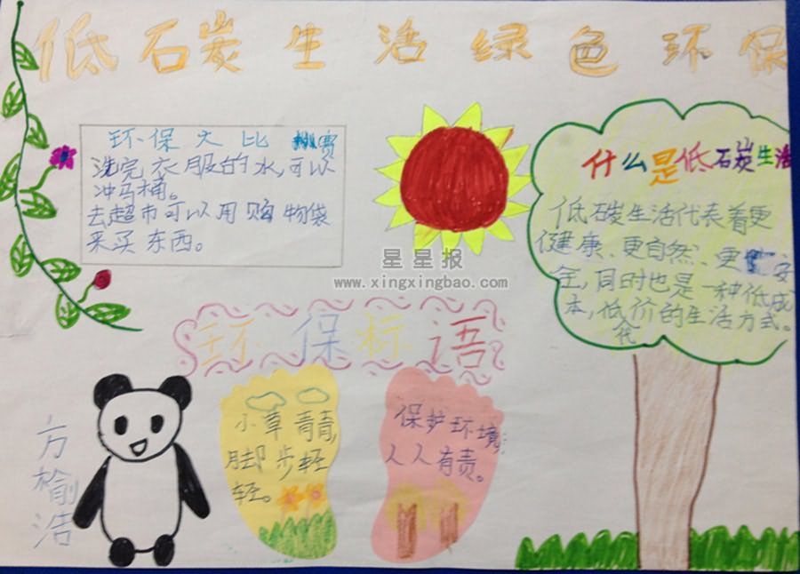 低碳生活绿色环保手抄报内容: 低碳生活,对于我们普通人来讲,是一种生活态度,昨天看一部关于《猞猁》的纪录片,很多物种现在濒临灭绝,如果这世界上只剩下人类的时候,会是多么可怕的事情。 在中国,年人均二氧化碳排放量2.7吨,但一个城市白领即便只有40平方米的居住面积,开1.