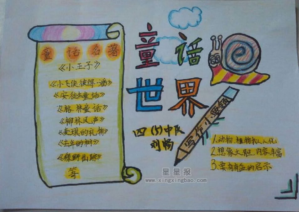 四年级童话世界手抄报内容
