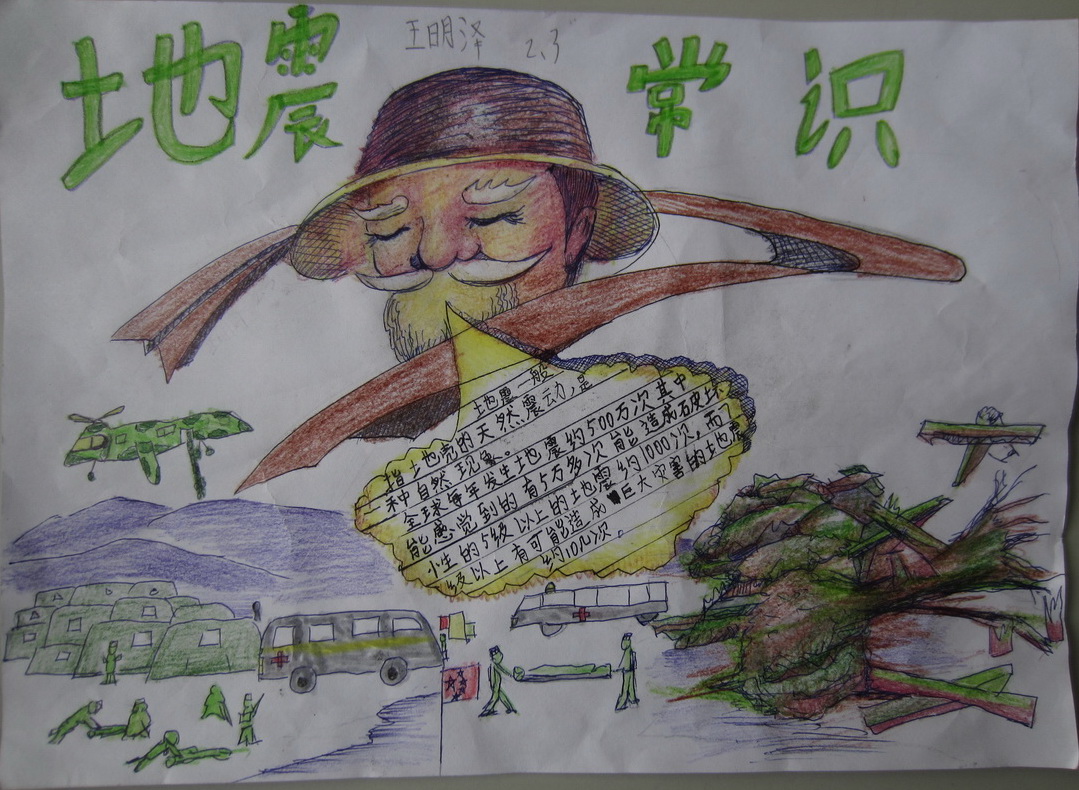 关于地震手抄报图片3张