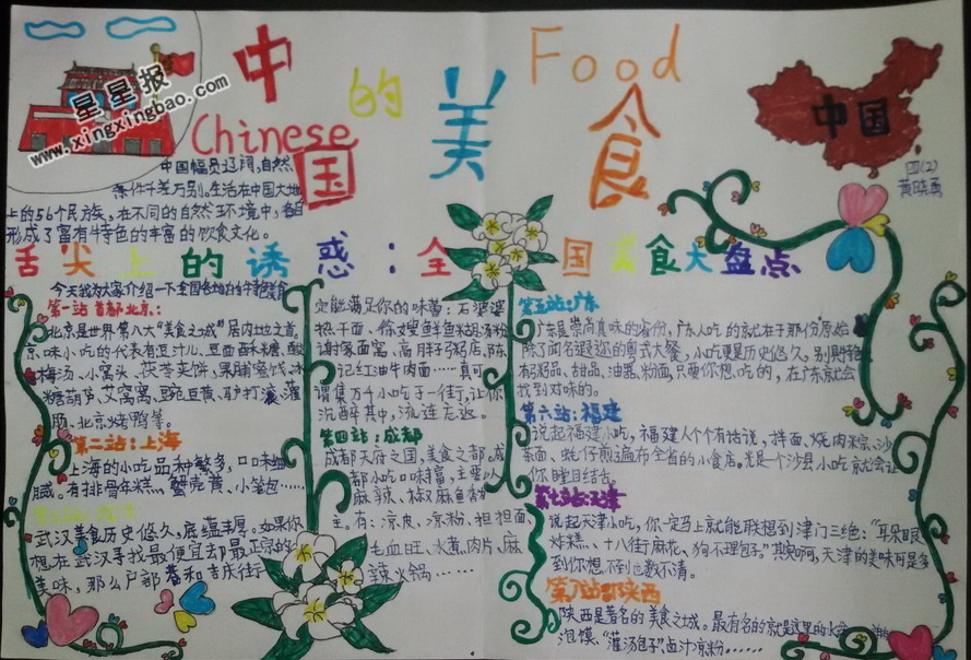 中国美食手抄报图片