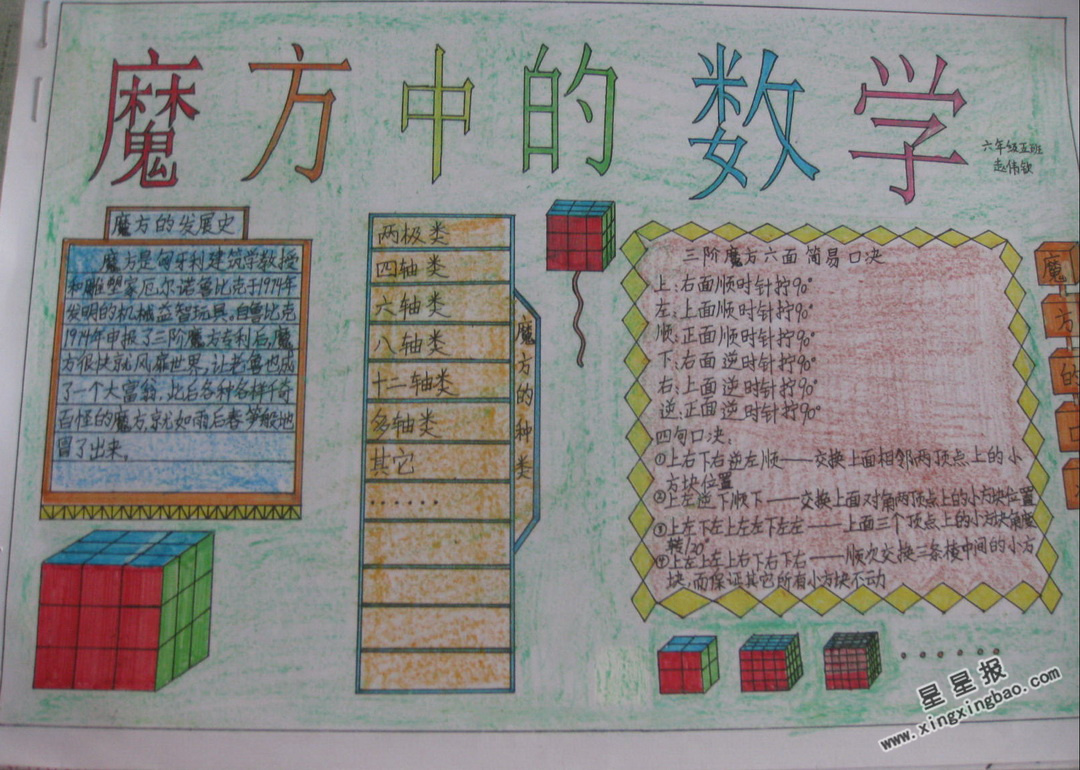 魔方中的数学手抄报图片,资料