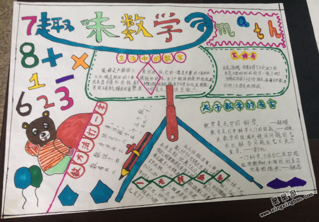 趣味数学手抄报图片大全