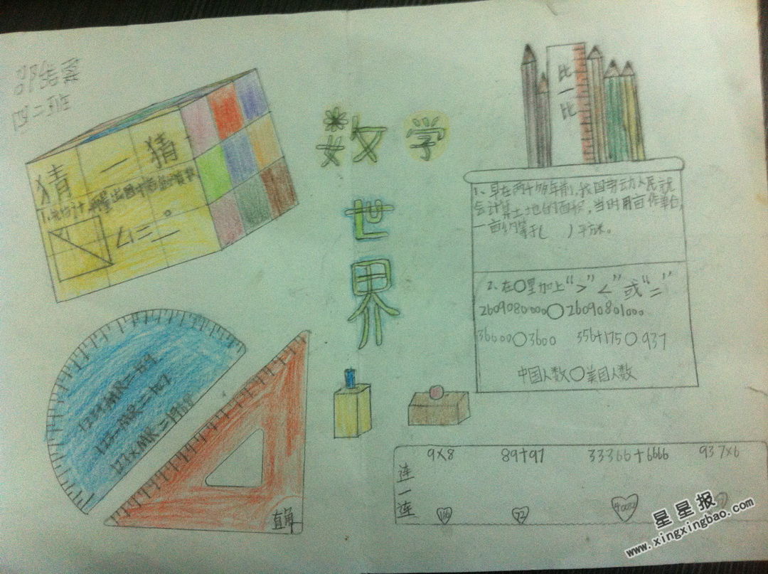 数学世界手抄报图片、资料