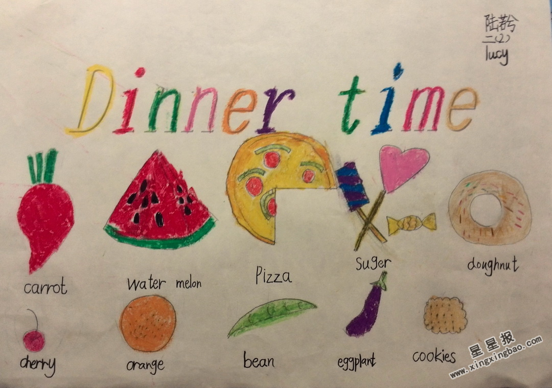 dinner time英语手抄报内容