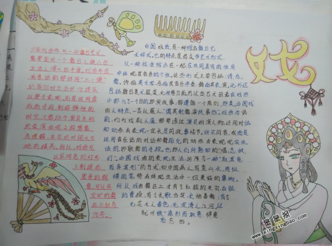 戏曲手抄报图片,资料