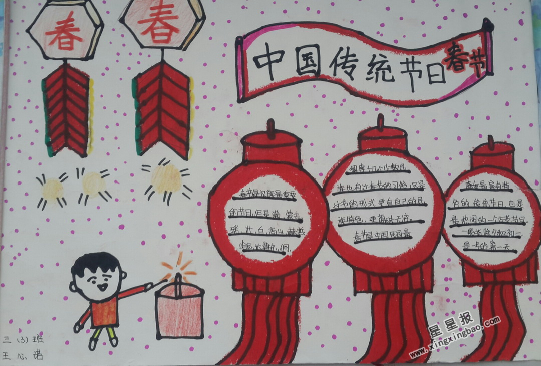 中国传统节日春节手抄报图片
