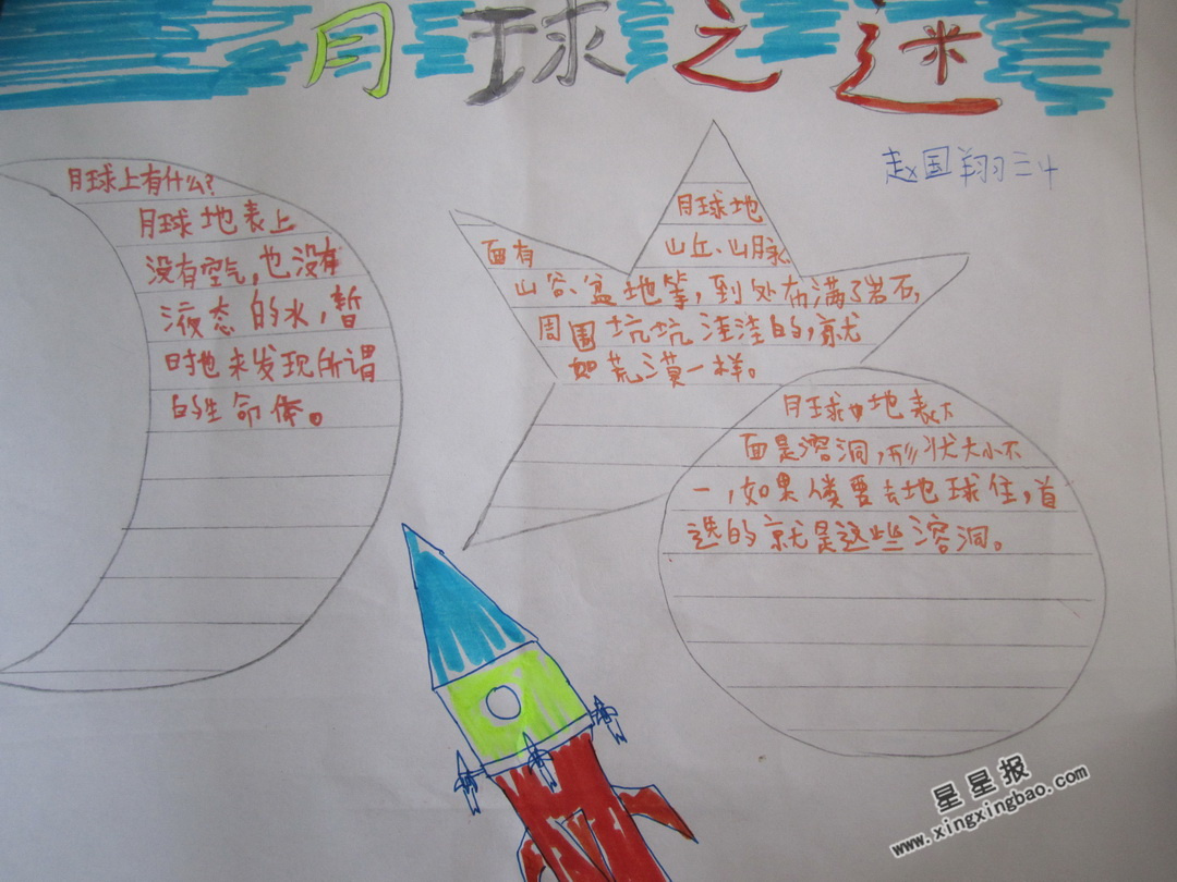 小学生月球手抄报图片大全