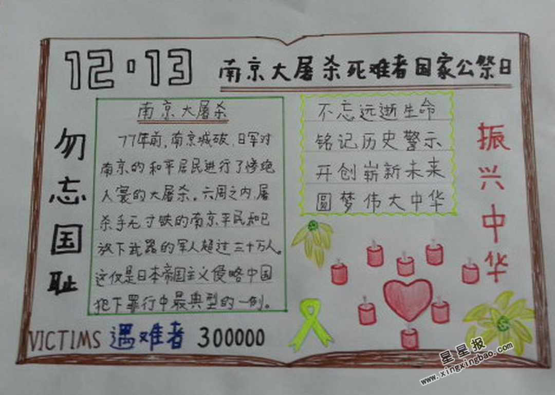 关于南京大屠杀手抄报图片大全