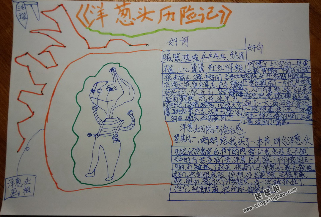 洋葱头历险记手抄报图片大全