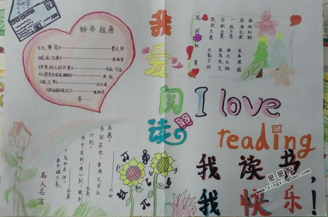 小学生我爱阅读手抄报图片大全