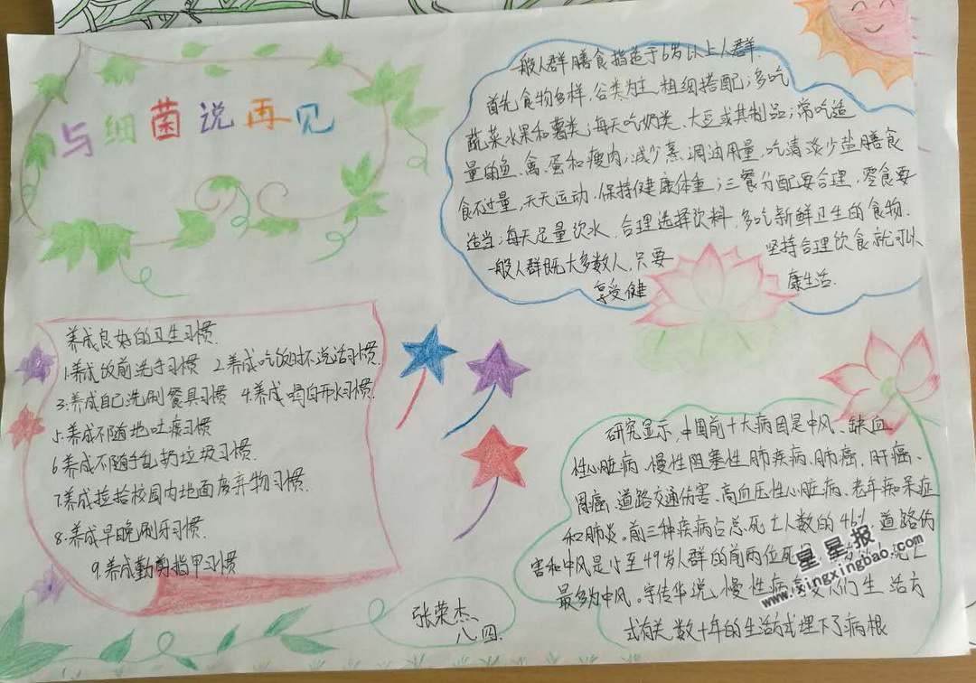 与细菌说再见手抄报内容