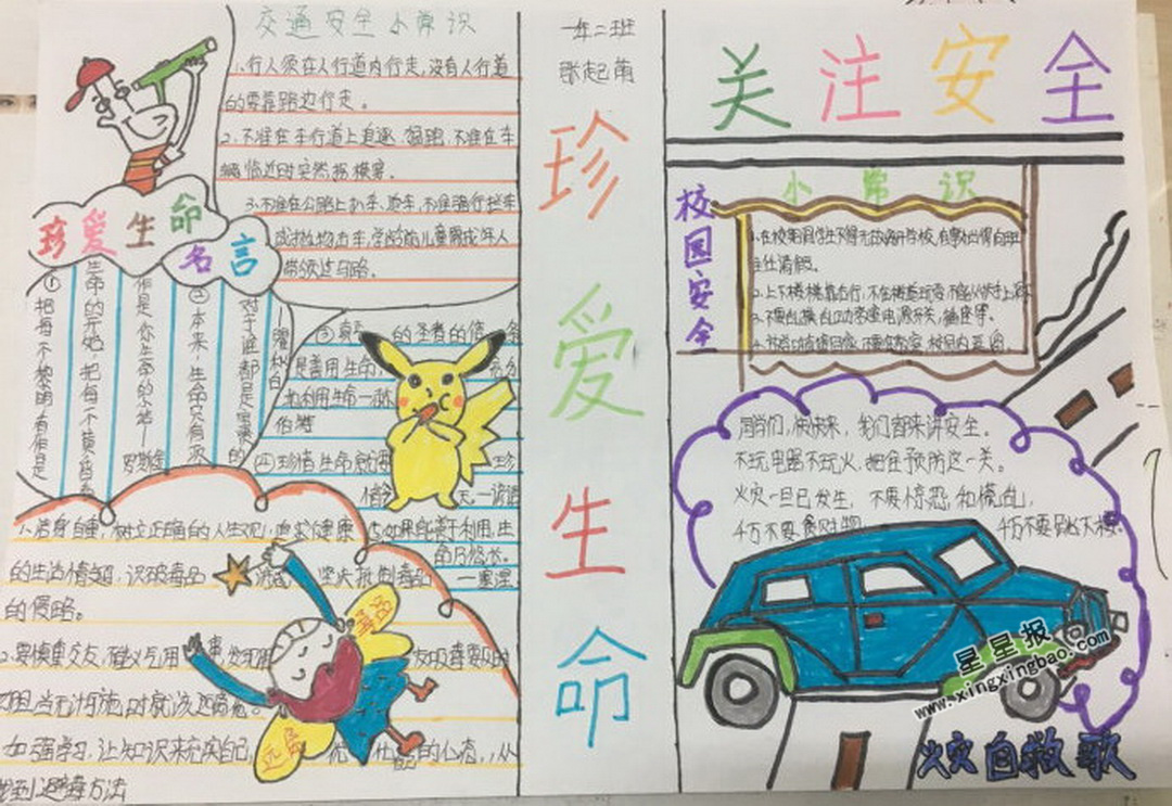 珍爱生命手抄报内容