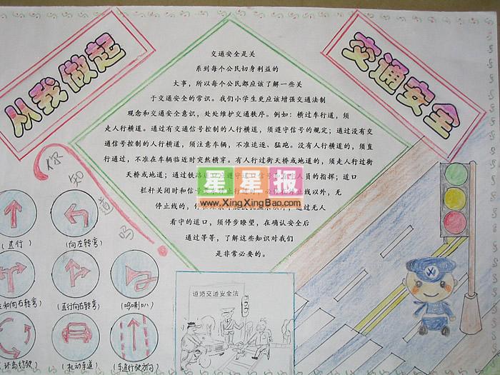 《交通安全从我做起》手抄报